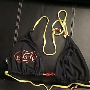 Sinful bathing suit top reversible sz med.